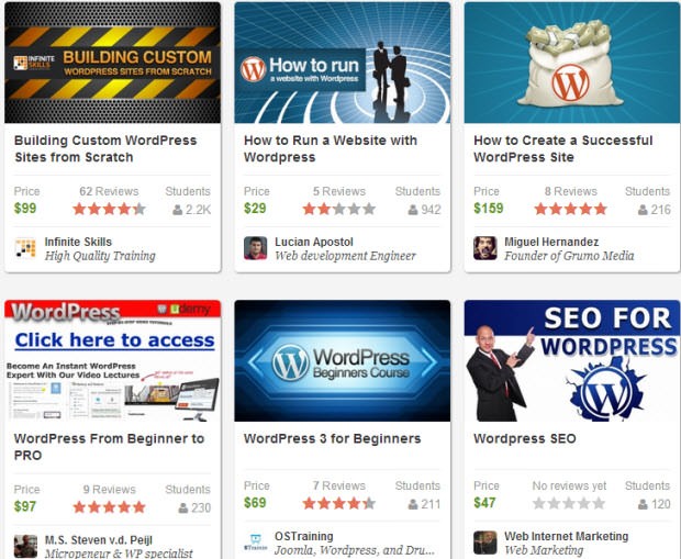 Học lập trình web và WordPress tại Udemy