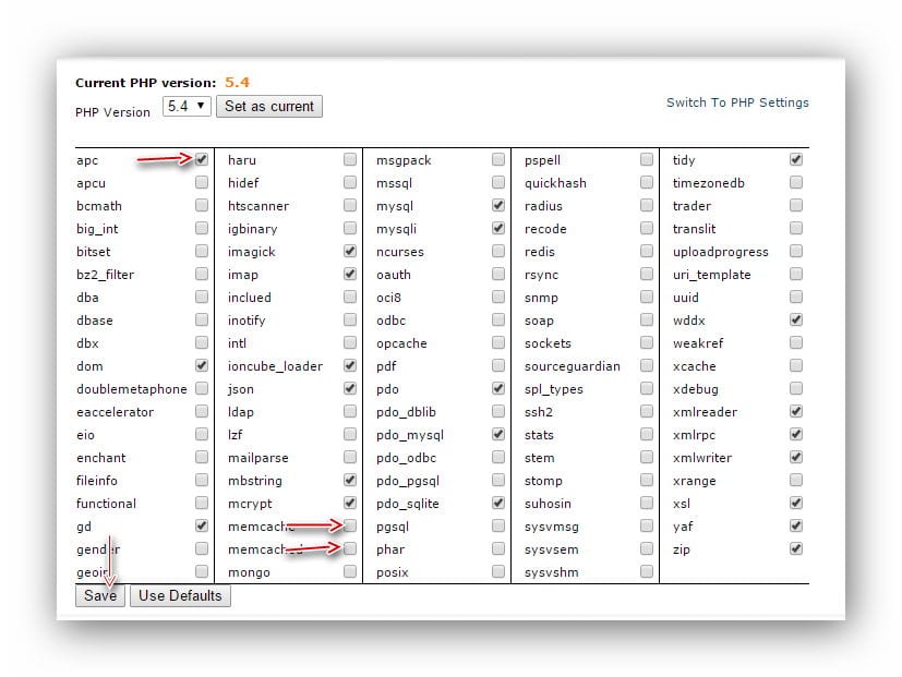 cpanel-enablephpmodule