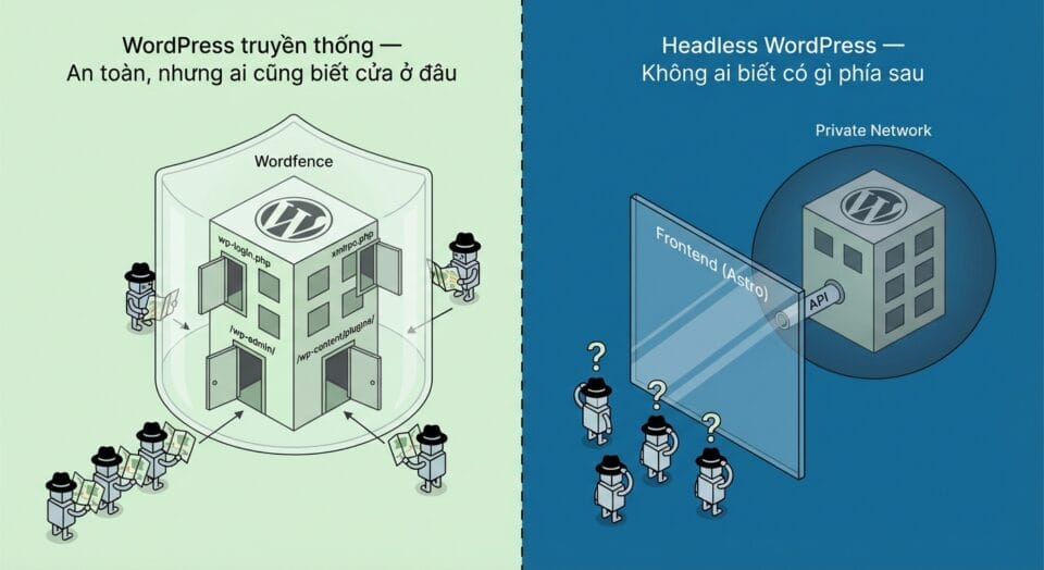 WordPress truyền thống có vẻ dễ bảo mật nhưng ai cũng có thể biết cần tìm lỗ hổng ở đâu